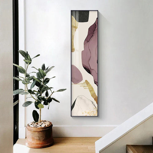 Colorful Nordic Abstract Tall Format Wall Art Fine Art Canvas Prints for Entryway Living Room Hallway Creative Modern Interior Design | Skanto