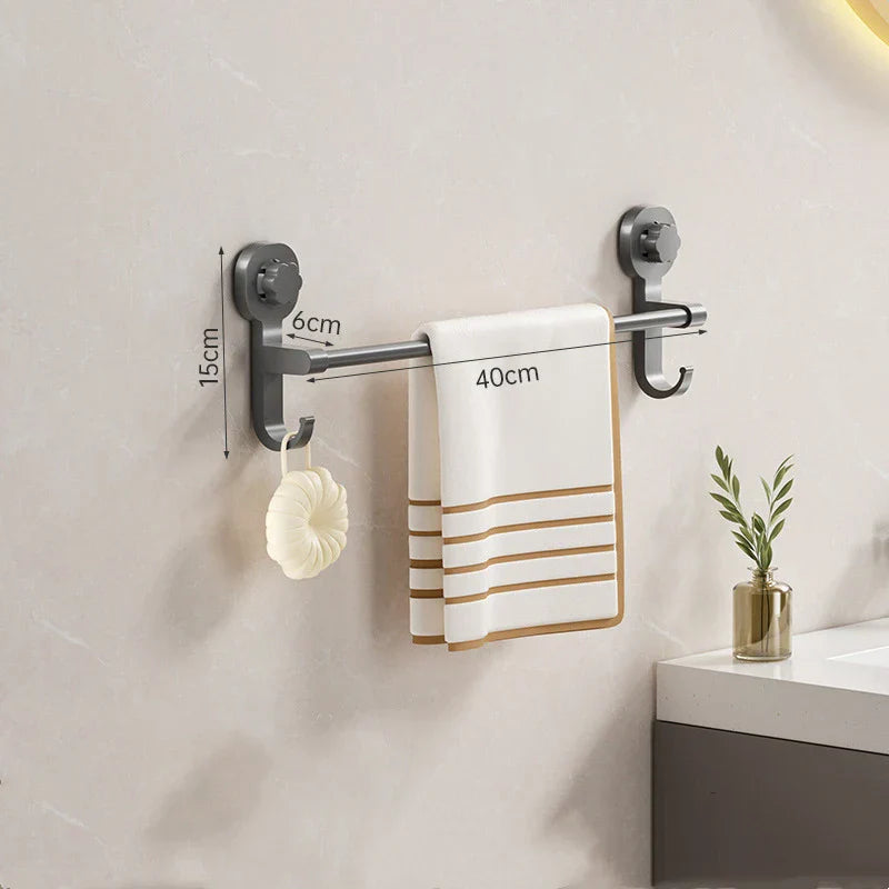 MagnaGrip Power Suction Cup Håndkleholder – Svart selvklebende håndkleholder uten boring Skanto