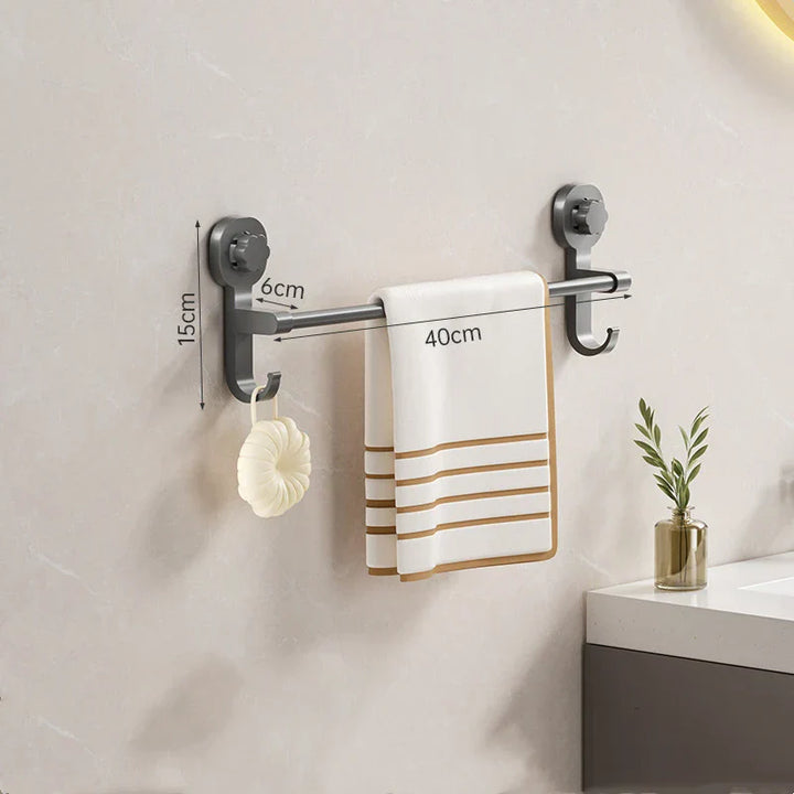 MagnaGrip Power Suction Cup Håndkleholder – Svart selvklebende håndkleholder uten boring Skanto