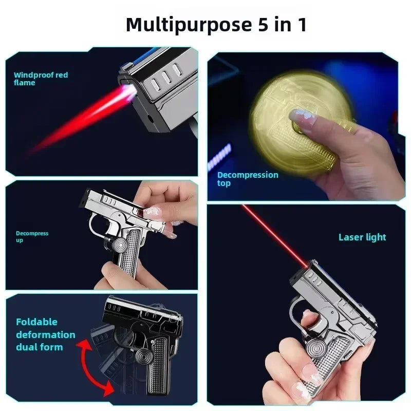 Foldbar Dual-Form Pistolformet Vindproof Lighter | Skanto