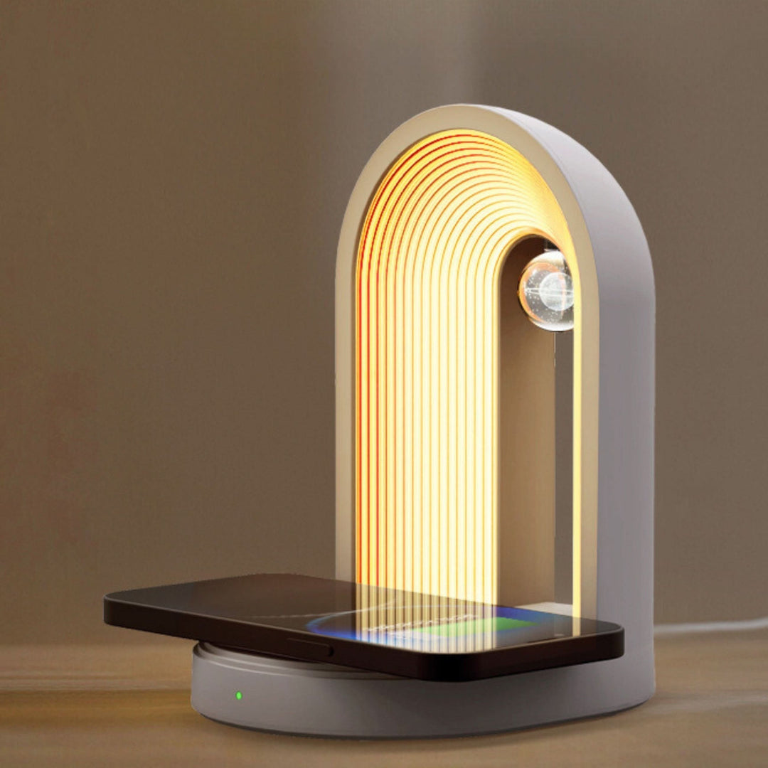 Skanto | LUMIVIBE – Trådløs Lading og Høyttaler Lampe