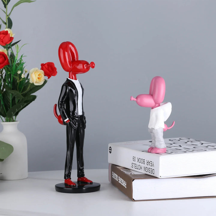 Skanto Ballon Hund Statue Harz Skulptur Hjem Decor Moderne Nordic Hjem Dekorasjon Tilbehør for Stue Dyr Figurer