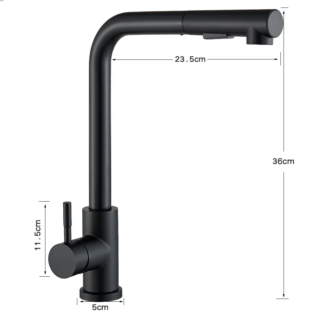 FlexiJet Black utvidbar kjøkkenkran Skanto