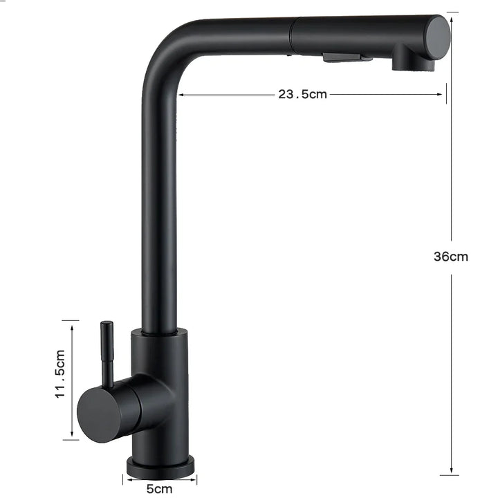 FlexiJet Black utvidbar kjøkkenkran Skanto