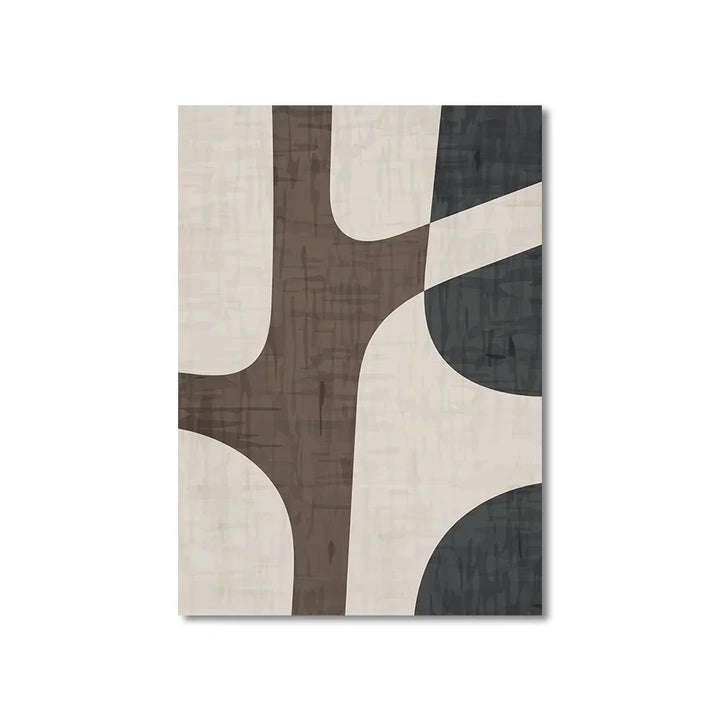 Modern Geometric Brown Beige Abstract Wall Art Fine Art Canvas Prints Pictures for Living Room Bedroom Contemporary Interior Decor | Skanto