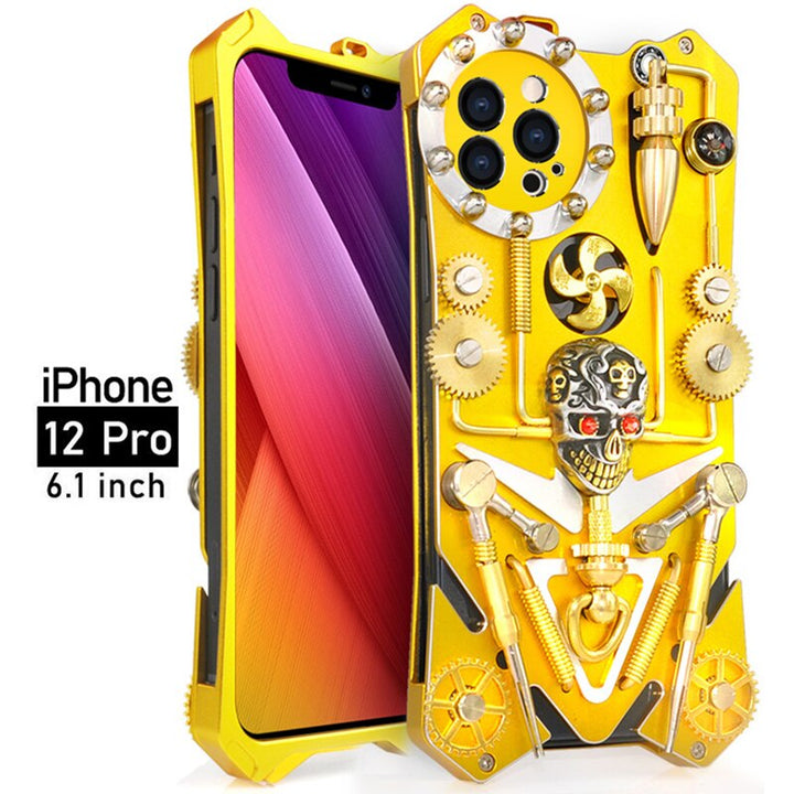 Skanto | Mekanisk Hodeskalle Cyberpunk Stil iPhone Deksel