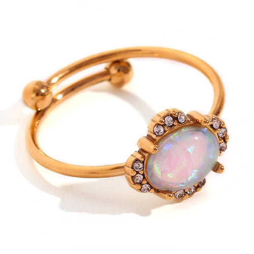 Skanto | Justerbare Diamant Aksepterte Opal Iridescente Ringer
