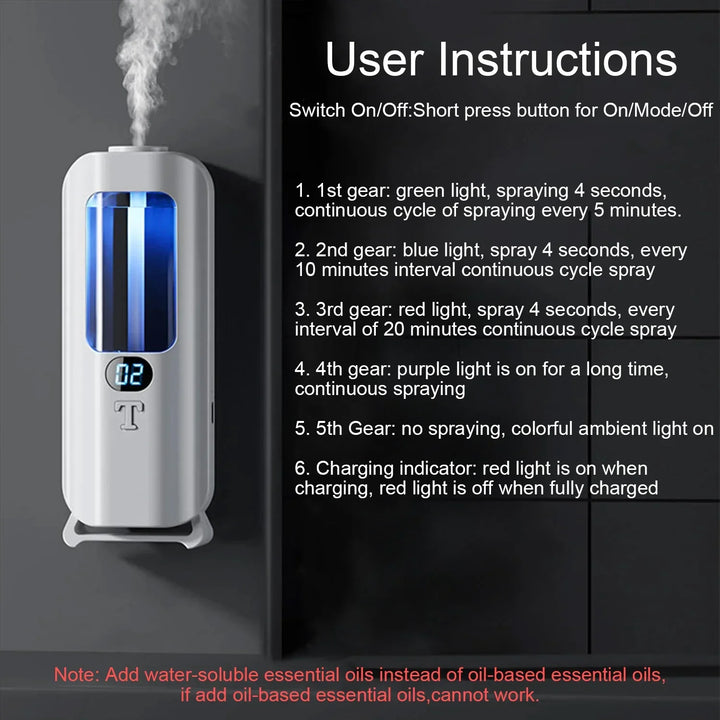 Skanto | 5 modus oppladbar essensielle olje diffuser