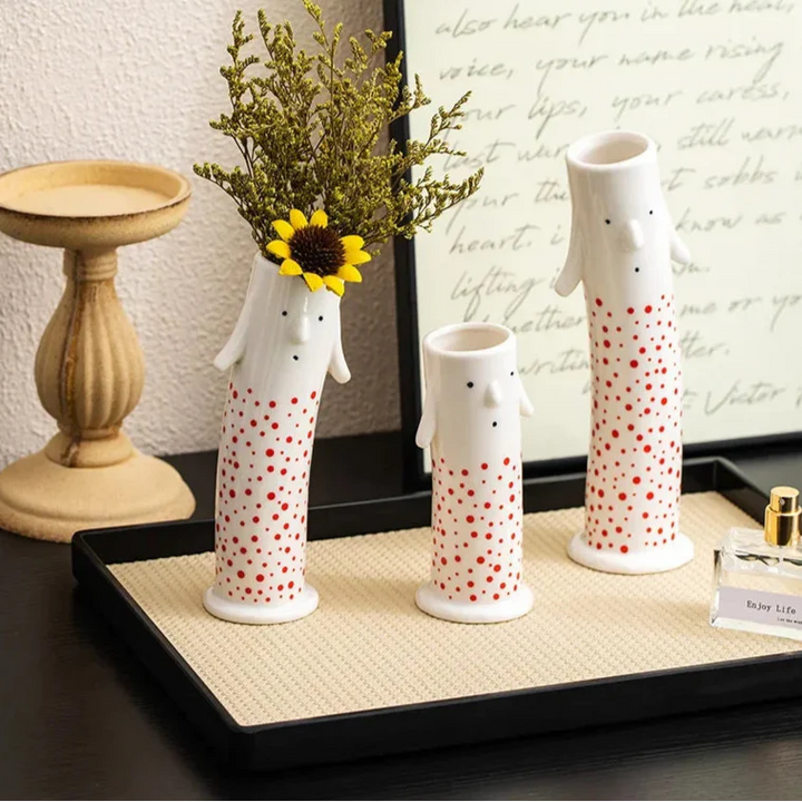 Lovely Cartoon Figures Keramikk vase | Skanto