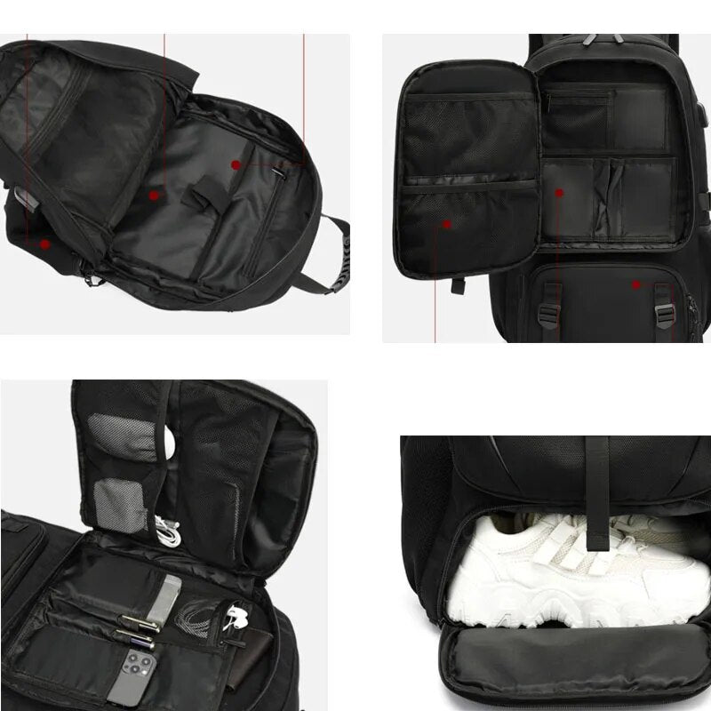 Skanto | TechTrek Pro Explorer Ryggsekk med USB-port – 50L-80L Reiseteknikk