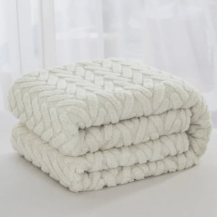 Skanto | Jacquard Fleece Teppe CozyWeave | Enkelt lag & Dobbelt sidet | Myk Tafu & Shu bomullsfleece | For høst & vinter