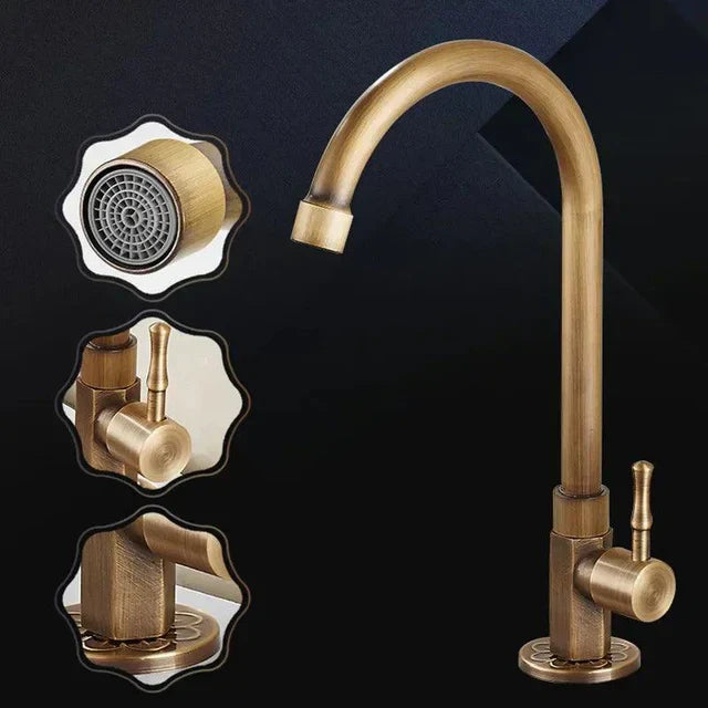 SwanFlow - Antikk kjøkkenkran med elegant svanehalsdesign Skanto
