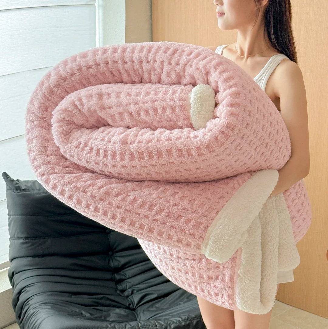 Skanto | Vinter Drøm Teppet – Dobbel Lag Fleece Teppet med Lamull Utseende | Ultra Varmt, Mykt & Hudvennlig | For Sofa, Seng & Kalde Vinterdager