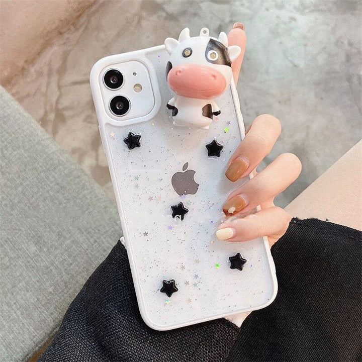 Skanto | Glødende Ku 3D Transparent iPhone Deksel