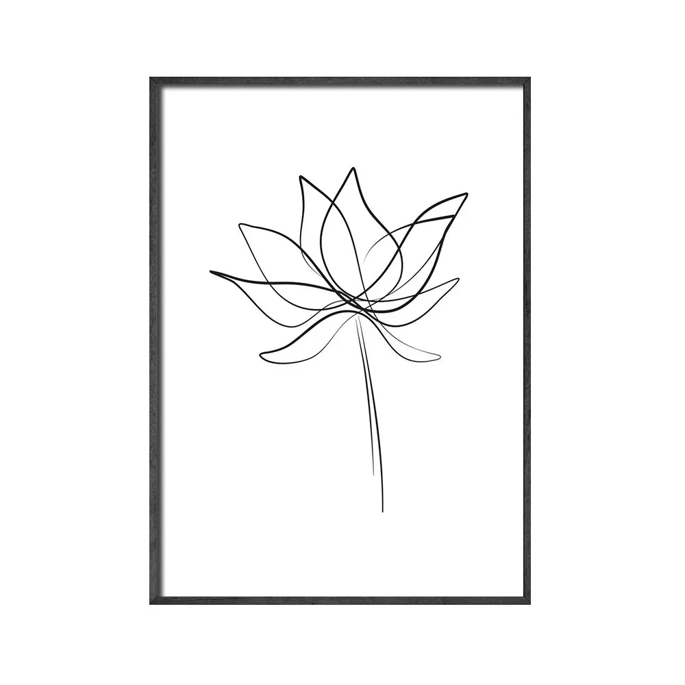 Minimalist Buddha Poster Lotus Wall Art Line Art Fine Art Canvas Prints Inspiring Meditation Pictures for Living Room Lounge Spa Wall Decor | Skanto