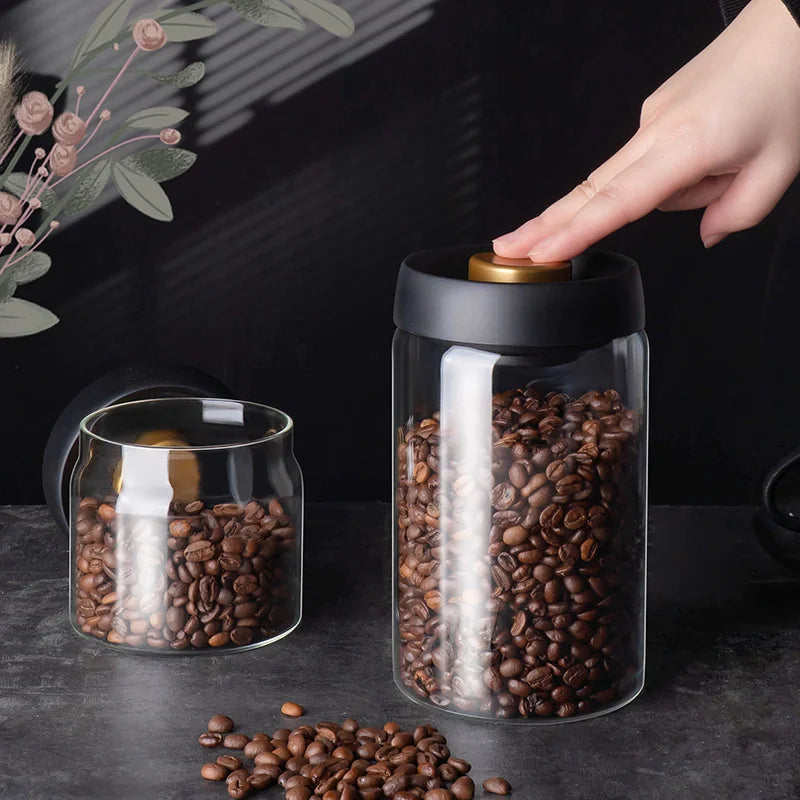 Skanto | GIANXI Vakuumforseglet Kanne, Kaffe Bønner, Glass, Lukket Beholder, Mat, Korn, Søtsaker, Ferskbevaringsbeholder, Kjøkkenutstyr