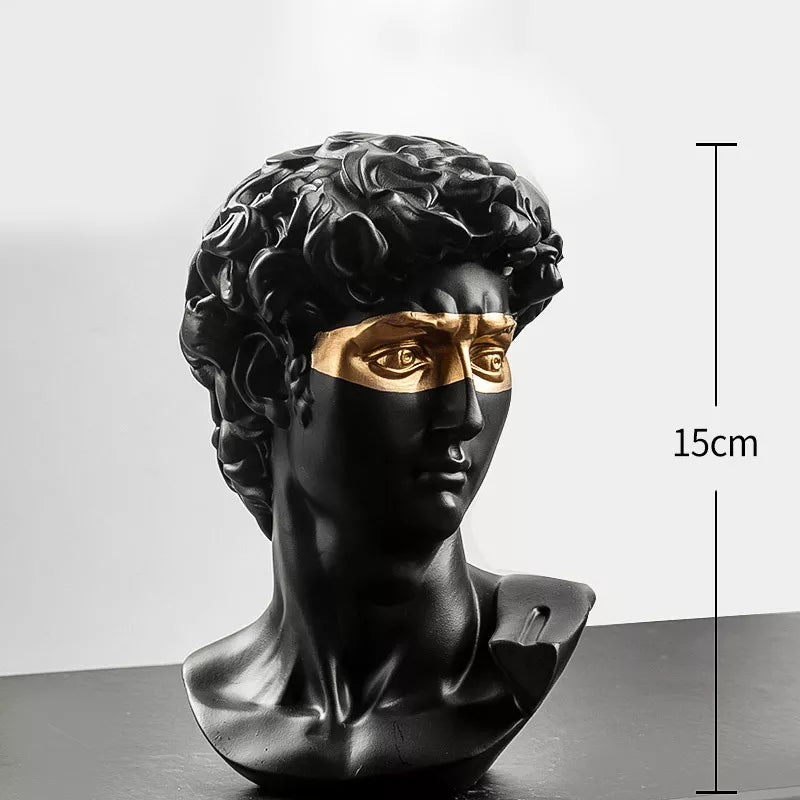 Skanto | Statuer for dekorasjon, 15 cm, David, kaffebord, hjemmedekorasjon, ornamente, byste av et rom laget av gips, hvit harpiks, dekorativ kunstskulptur