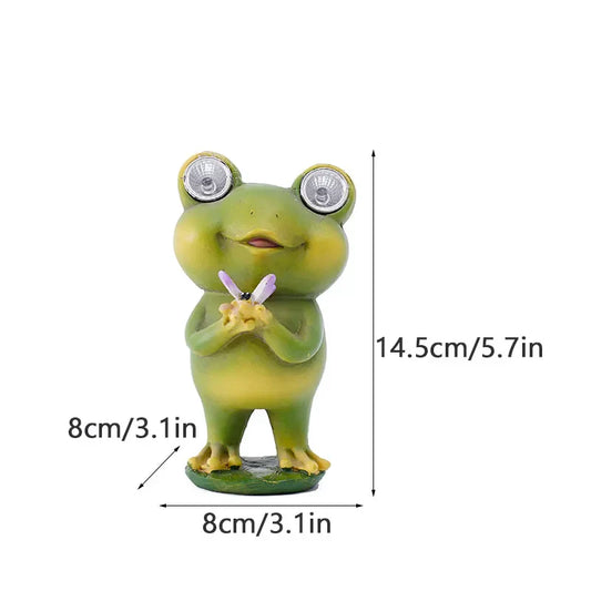 Norvo | NORTHEUINS Harpiks Mini Frosk Figurer Sollys Dekorative Dyrestatuer Landhus Pastoral Hage Landskap Dekor Tilbehør
