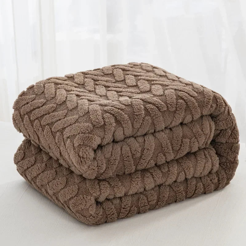 Skanto | Jacquard Fleece Teppe CozyWeave | Enkelt Lag & Dobbeltsidig | Myk Tafu & Shu Bomull Fleece | For Høst & Vinter