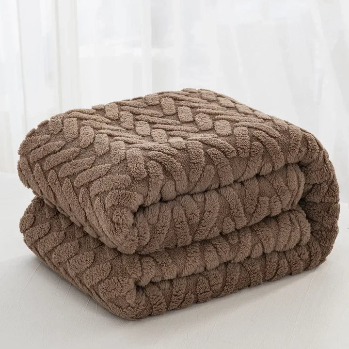 Skanto | Jacquard Fleece Teppe CozyWeave | Enkelt lag & Dobbelt sidet | Myk Tafu & Shu bomullsfleece | For høst & vinter