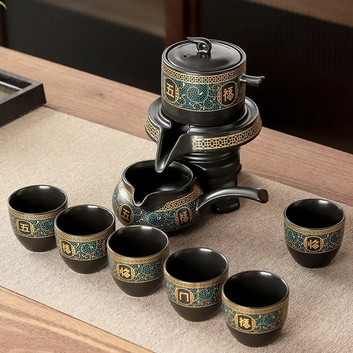 Skanto | Royal Golden Porcelain Dragon Flow Teasett