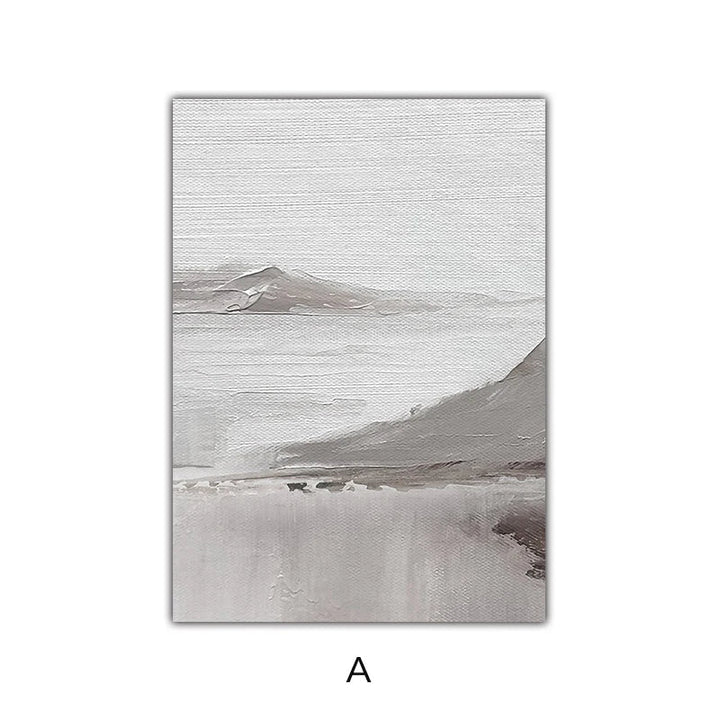 Abstract Gray Mountain Landscape Wall Art Canvas Prints Pictures For Modern Apartment Living Room Dining Room Art Decor | Skanto
