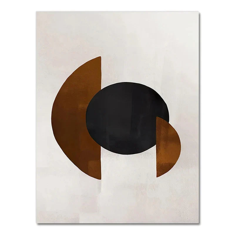 Skanto Scandinavian Minimalist Geometric Dark Neutral Colors Wall Art Fine Art Canvas Prints Modern Abstract Pictures for Living Room Home Decor | Skanto