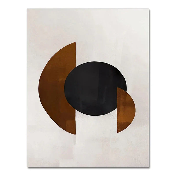 Skanto Scandinavian Minimalist Geometric Dark Neutral Colors Wall Art Fine Art Canvas Prints Modern Abstract Pictures for Living Room Home Decor | Skanto