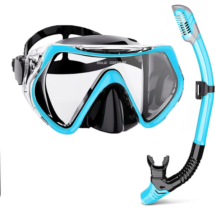 Skanto | AquaVision Snorkel Maske Sett for Voksne | Anti-Dugg & Slagbestandig | Silikon Kant & Tørr Snorkel | 180° Synsfelt