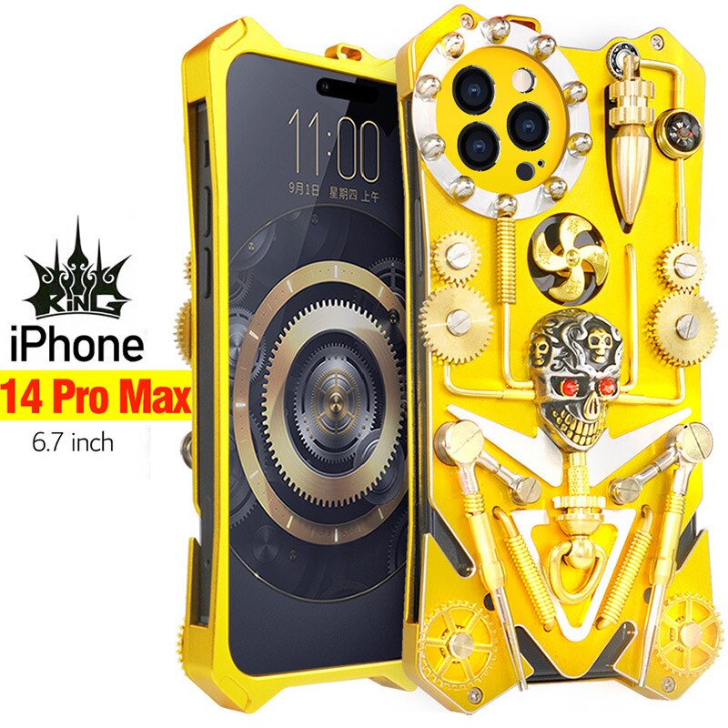 Skanto | Mekanisk Hodeskalle Cyberpunk Stil iPhone Deksel