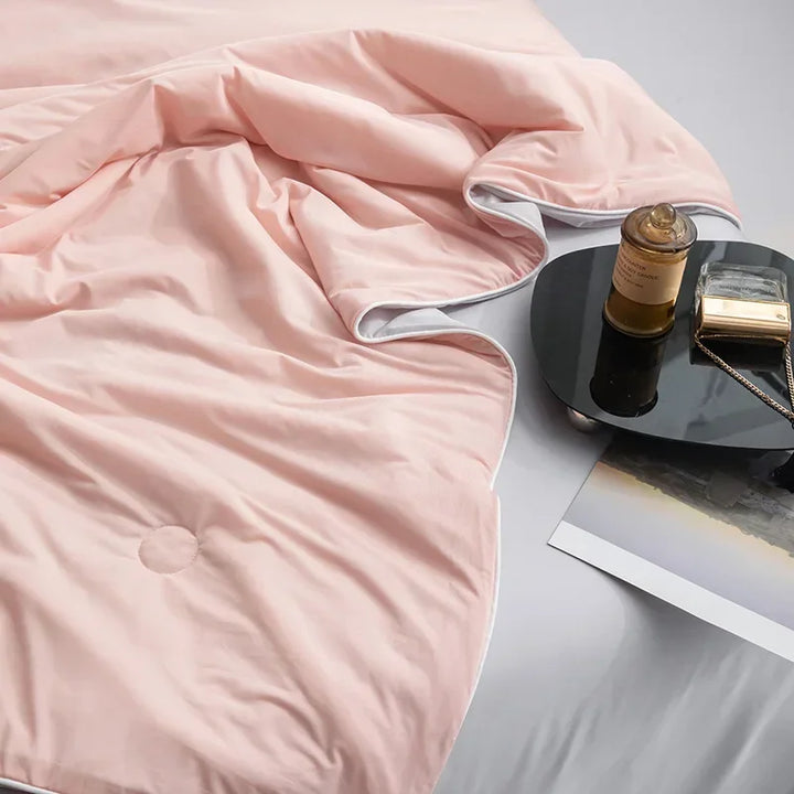 Air Condition Sommer Komforter — Ren Farge Is Silke Kjøleteppe, Lett & Glatt Twin/King Størrelse Quilt | Skanto
