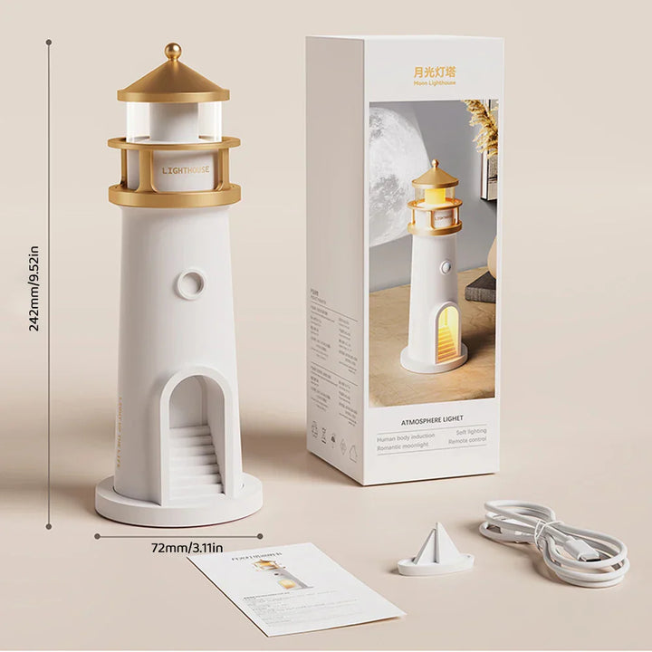 Skanto | Lighthouse Ambient lys Bluetooth Musikk Dimmbar Prosjektion