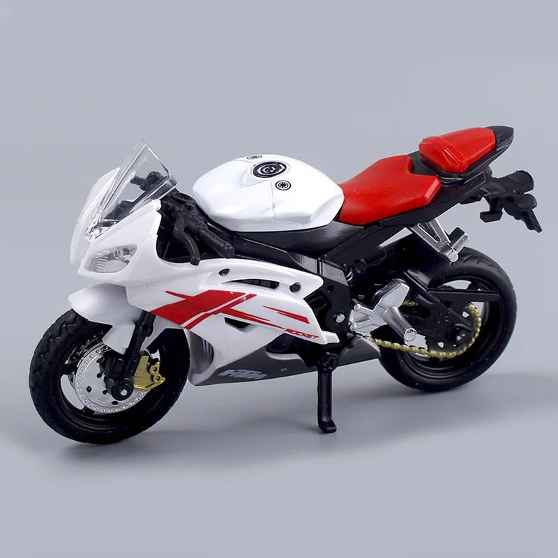 Norvo | 1:18 Skala Yamaha R6 Legering Rulle Sportbike Figurer Diecasts Barn Leke Motorsykkel Racing Modell Replika Samlergave for Gutter