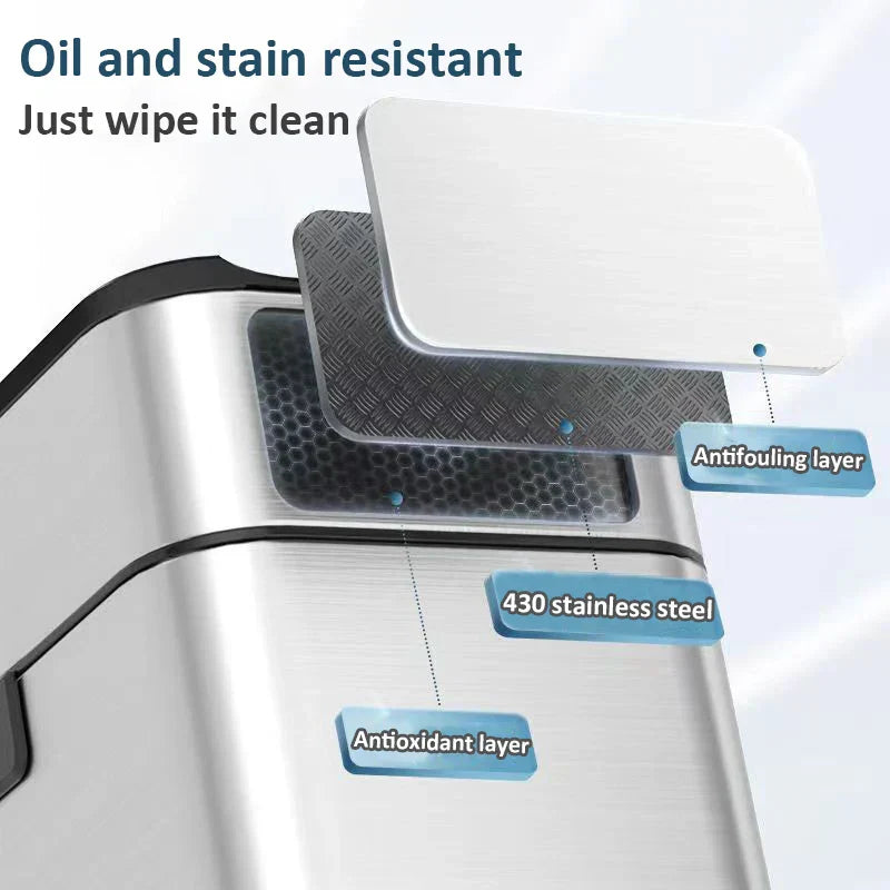 Skanto | Smart Rustfritt Stål Automatisk Sensor søppelbøtte