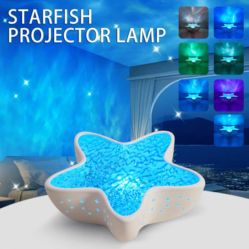Skanto | MARILUX Star Sea Prosjektor Lampe | 7 Farger | Havbølger & Aurora Effekt | Sjøstjernedesign