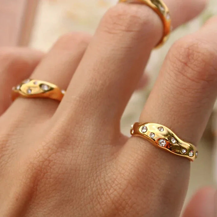 Skanto | Gull Diamant Innebygd Ring