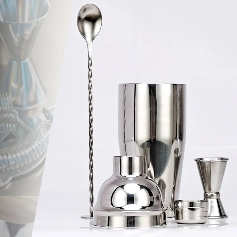 Skanto | 550 ml/750 ml Rustfritt Stål Cocktail Shaker Mixer Drink Bartender Sett Bar Sett Verktøy Med Vin Stativ Verktøy for Fødselsdagsgave