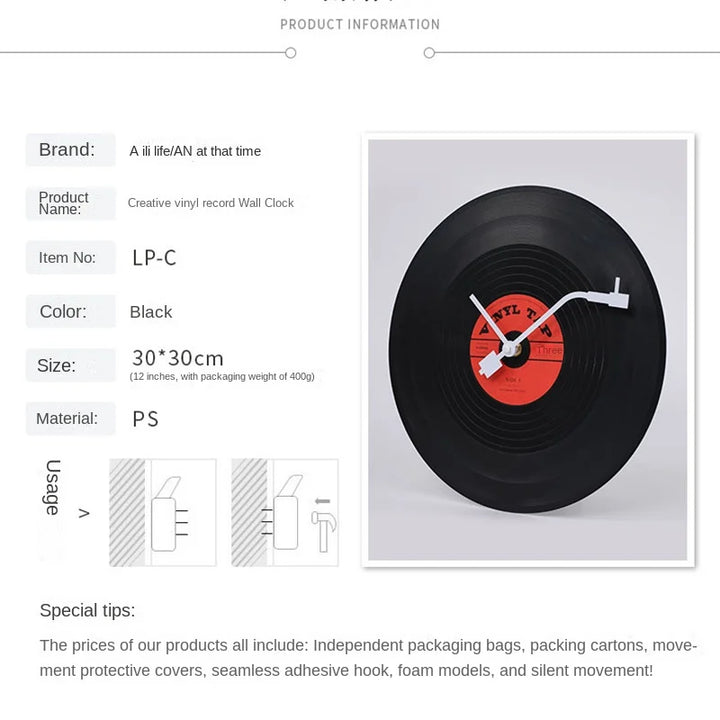 Skanto | Musikalisk Vinyl Plakatveggklokke