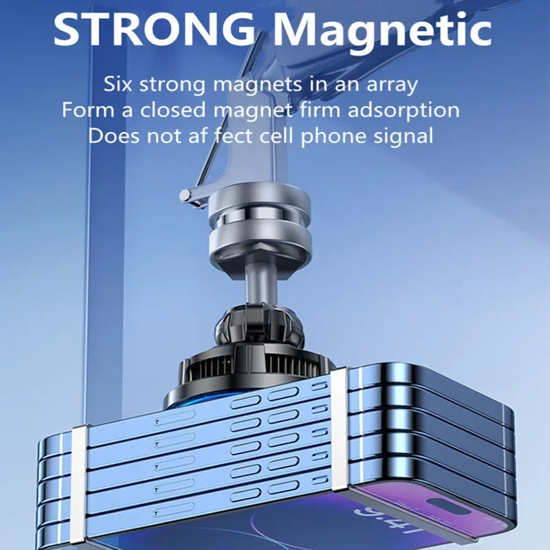 Norvo | FrozzCharge Bil Lader | Magnetisk 15W Trådløs Lading med Kjølefunksjon | RGB Lys | iPhone MagSafe Kompatibel