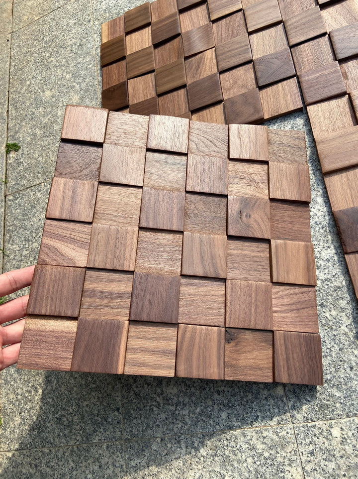 Skanto | Mosaikk Veggpaneler Massiv Tre og Lydabsorberende Dekor