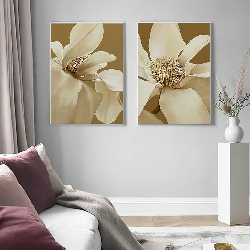 Large Abstract Floral Wall Art Fine Art Canvas Prints Modern Botanical Pictures For Living Dining Bedroom Art Decor | Skanto