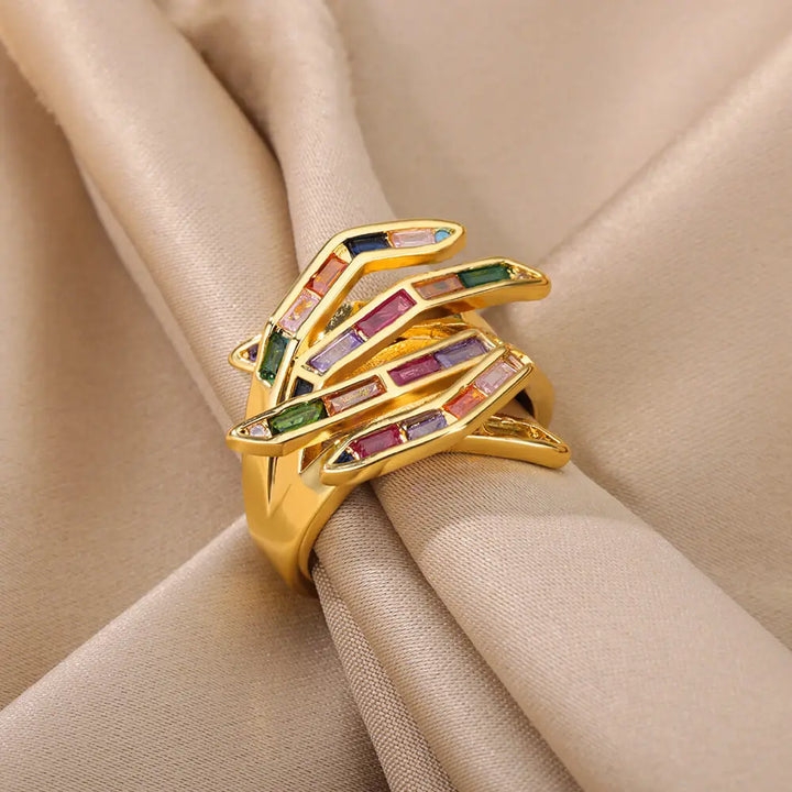 Skanto | Geometrisk Klør Spredt Diamant Ring
