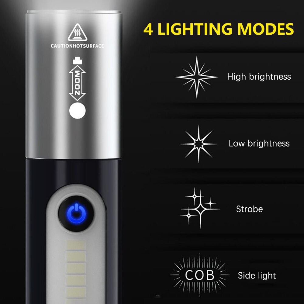 Zoom Ultra-Bright Pocket Led Utendørs Lommelykt | Skanto
