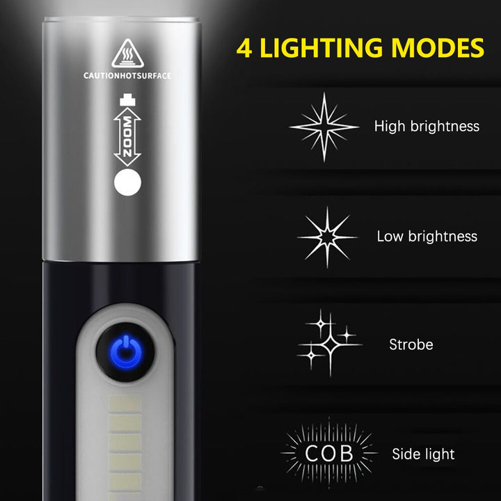 Zoom Ultra-Bright Pocket Led Utendørs Lommelykt | Skanto