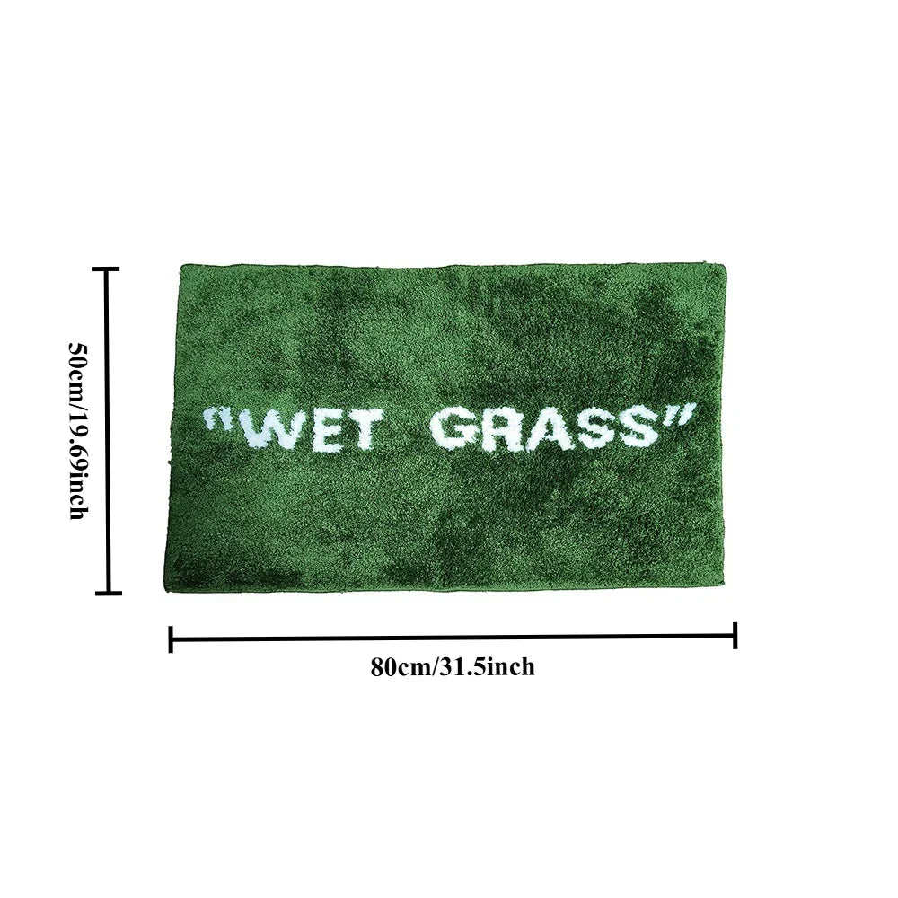 FreshLawn Comfort Mat – Trendy "Våt Gress" dørmatte i grønn med myk plysj Skanto