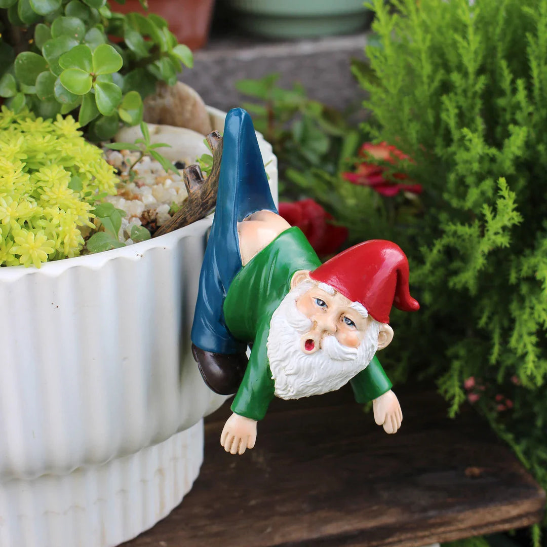 Skanto | Morsom Gnom Blomsterpotteoppheng laget av Harpiks med Bukser på en Gren