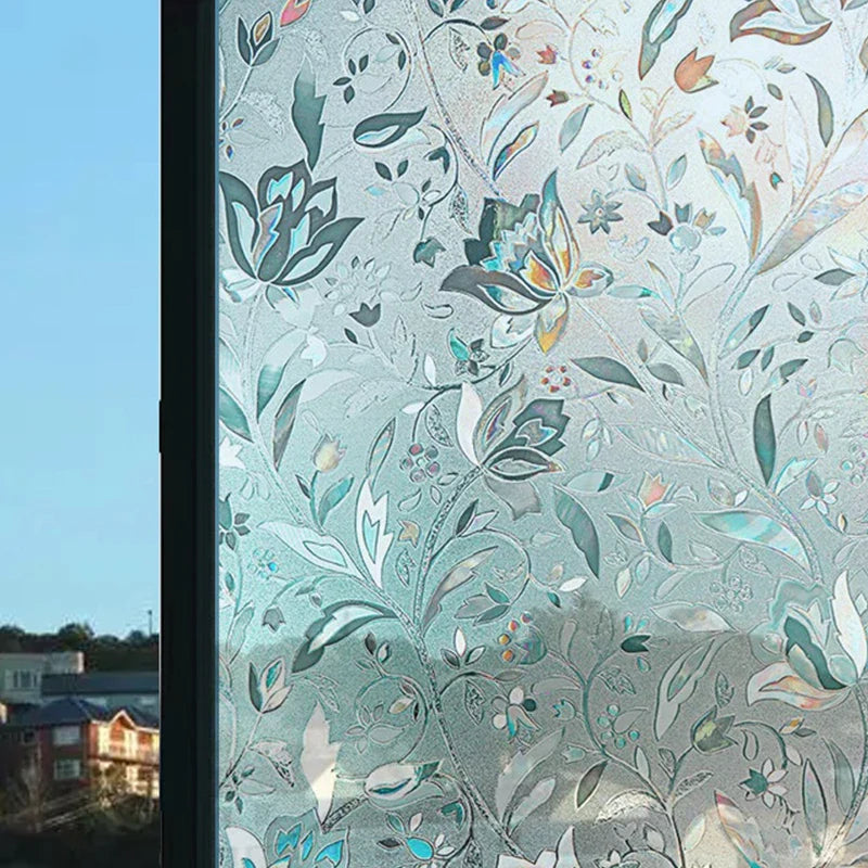Skanto | 3D Buntglasvindu folie - Dekorativ vinylklistremerke for glassvinduer med statisk feste - Fenetre Buntglasvindu dekor