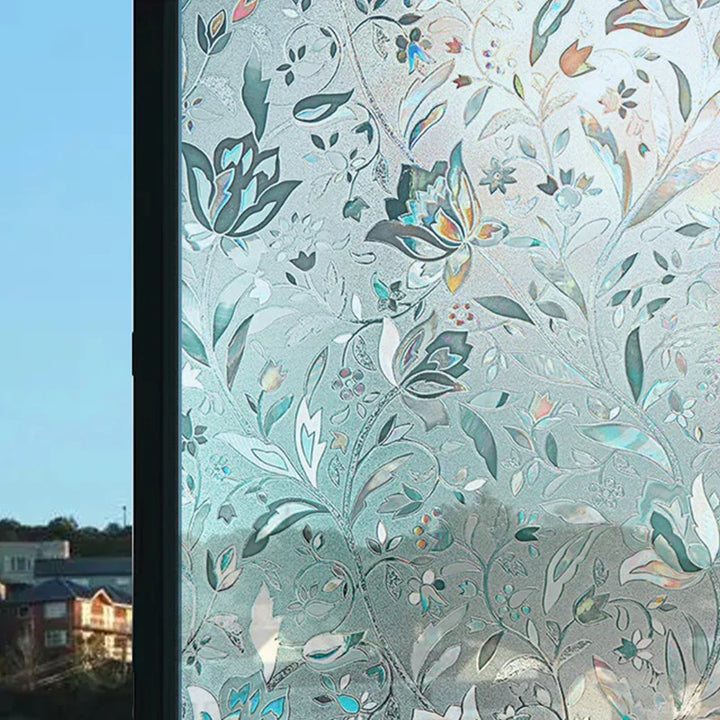 Skanto | 3D Buntglasvindu folie - Dekorativ vinylklistremerke for glassvinduer med statisk feste - Fenetre Buntglasvindu dekor