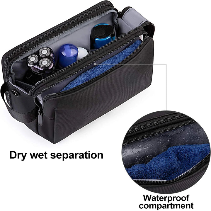 Skanto | Gentrax Toalettveske Menn | Vannavstøtende & Stor | Rivesterk Reiseorganisator med Fuktig Rom | Dopp Kit for Barbering & Pleie