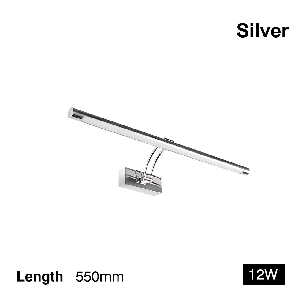 Skanto | 80-100cm LED vegglampe - Moderne svart/sølv veggbelysning til badet, innvendig montert bilde lys